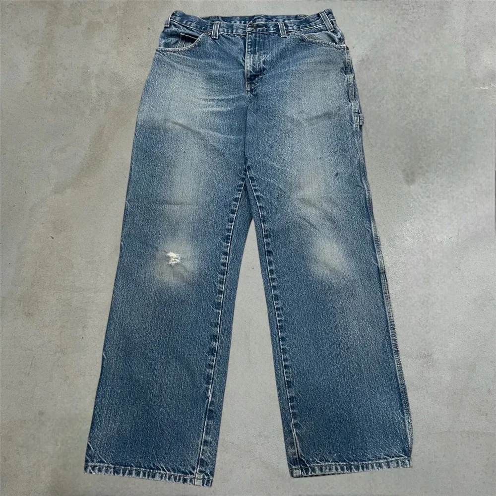 Y2K Distressed Dickies Carpenter Jeans 32x32 Blue Denim Workwear Grunge Skater